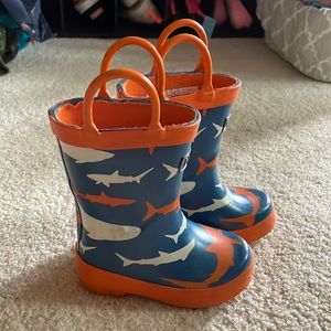 Hatley Blue and Orange Shark Rain Boots